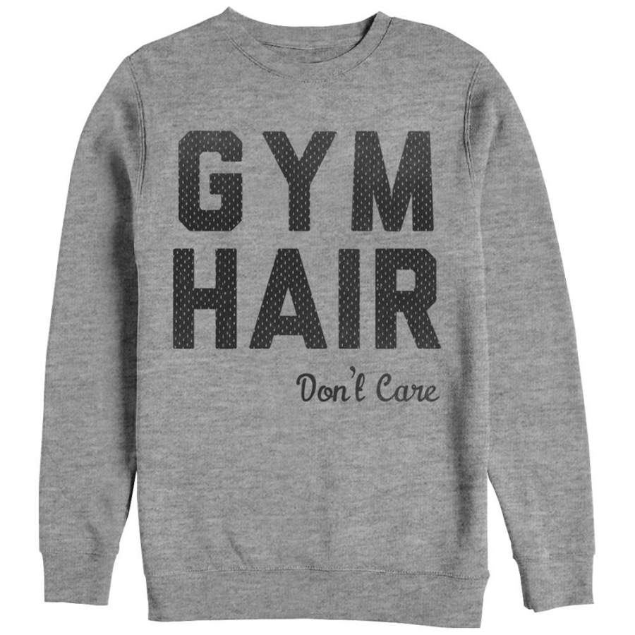 CHIN UP Women’s Gym Hair Don’t Care  Sweatshirt Athletic Heather