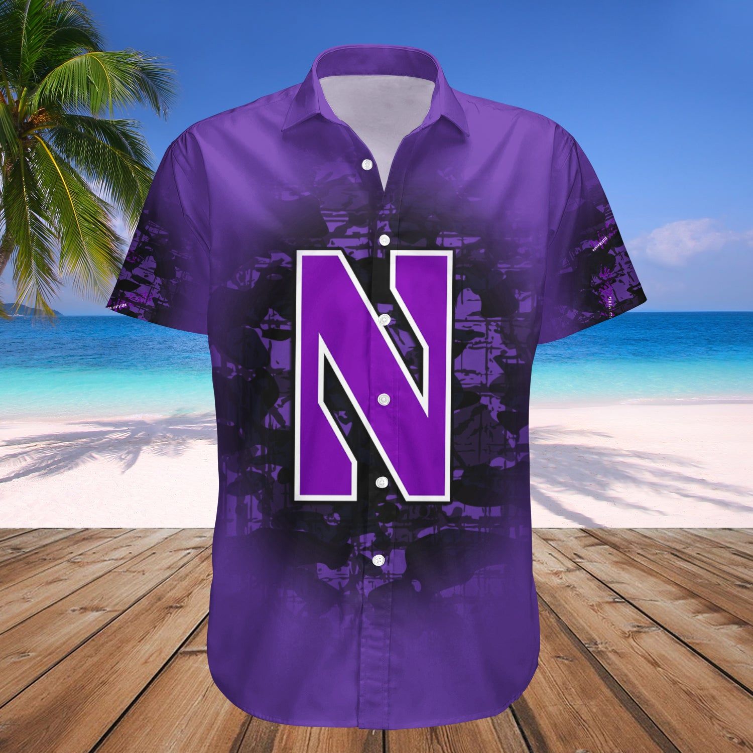 Northwestern Wildcats Hawaii Shirt Camouflage Vintage – NCCA