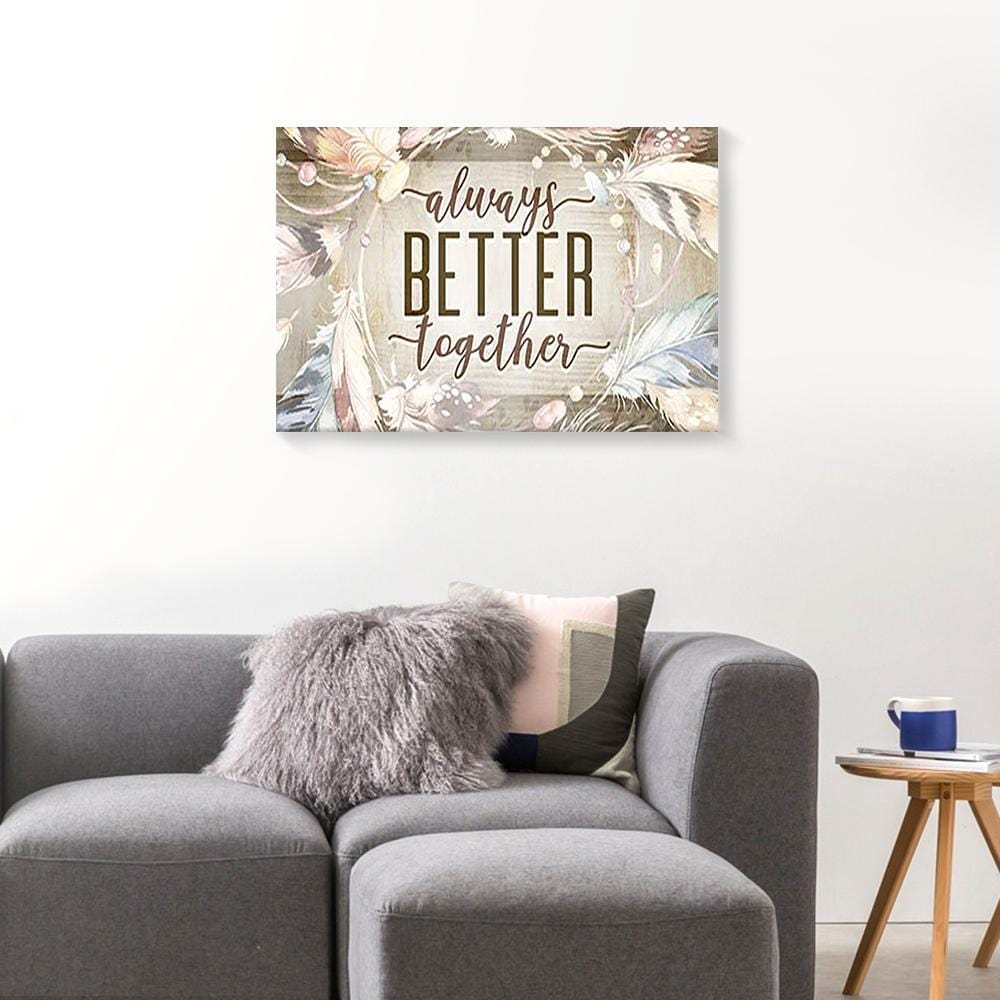 Canvas Painting Always Better Together Leaf Circle Couples Canvas Home Decor Canvas