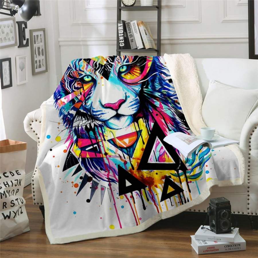 Shattered Tiger Sherpa Blanket