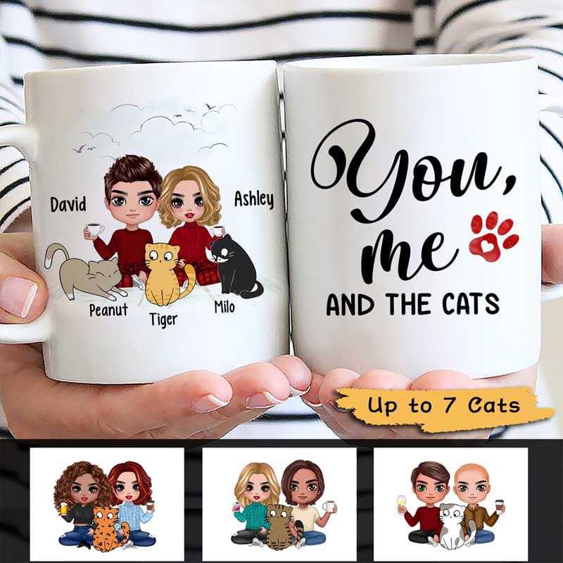 Doll Couple You Me The Cats Personalized Mug