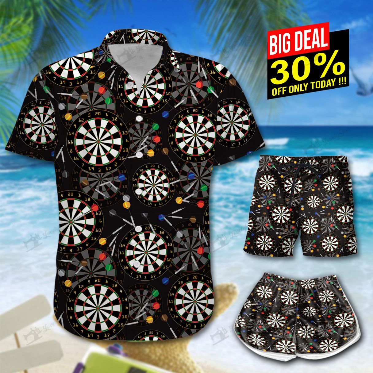 Darts Hawaiian Shirt Shorts Ha14641