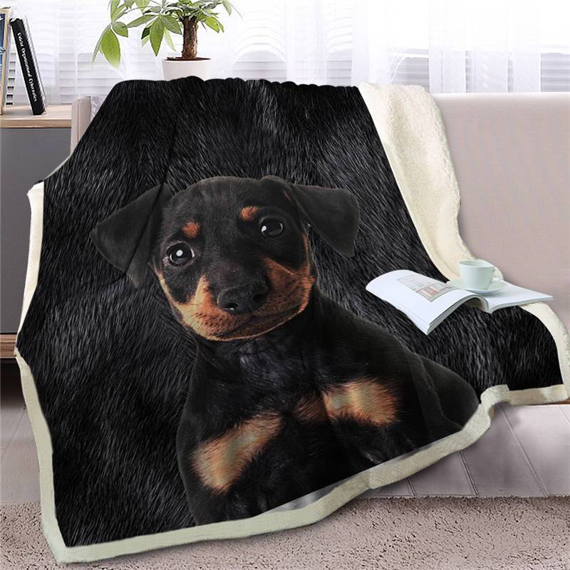 Rottweiler Puppy Blanket Blanket, Dogs Face Blanket, Best Sherpa Throw Blanket, Best Gift For Dog Lovers.