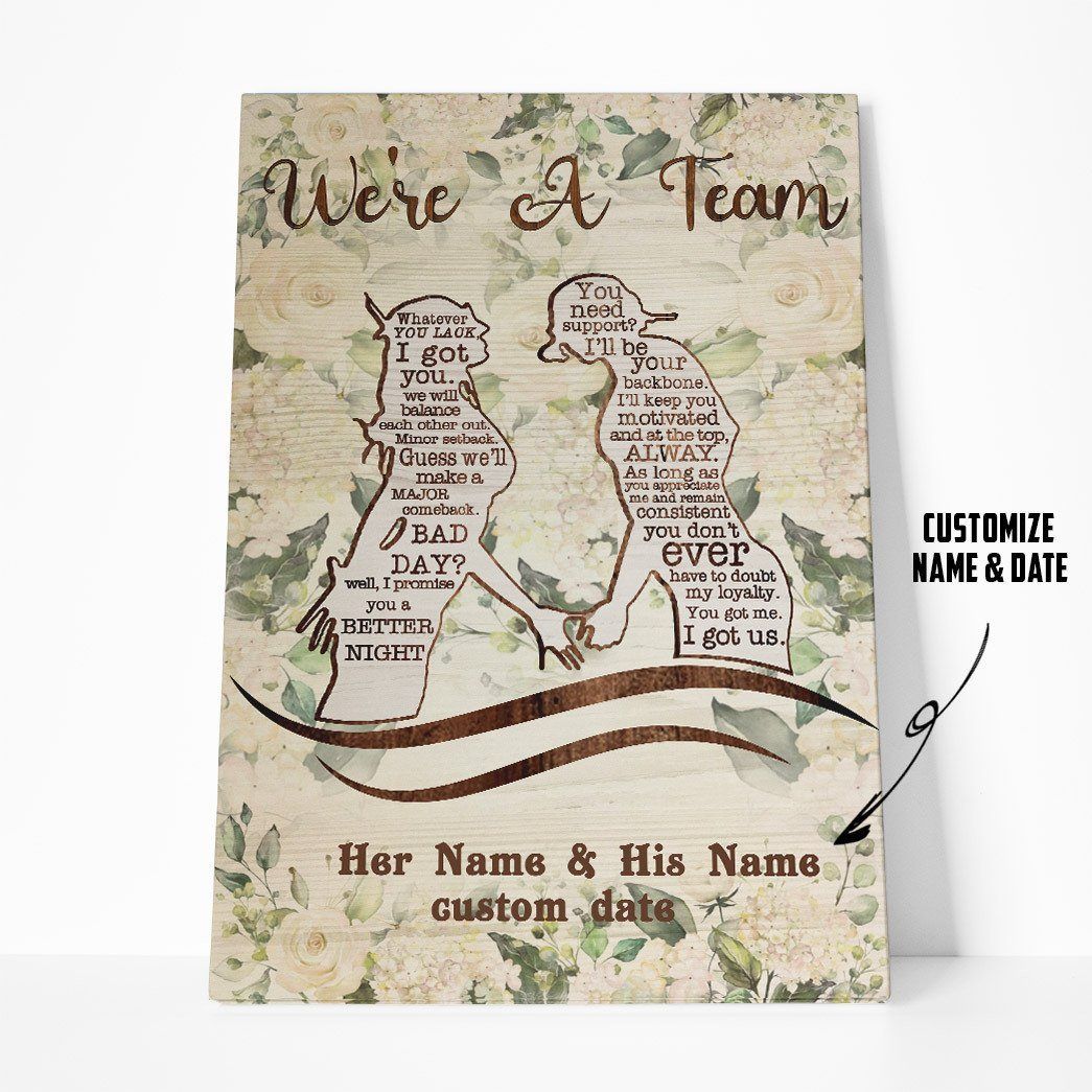 Flowermoonz 3D Scuba Diving We Are A Team Custom Name Custom Date Canvas