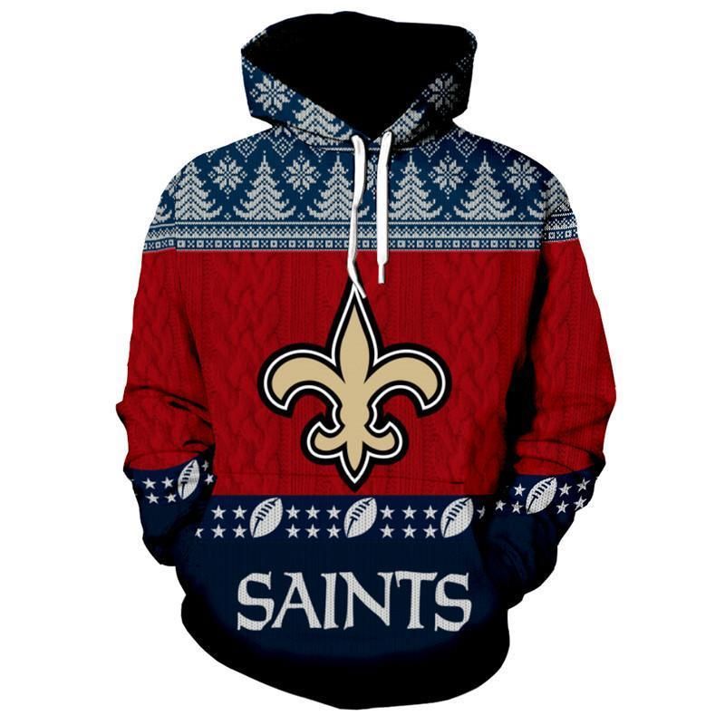 New Orleans Saints 3D Hoodie Christmas Edition