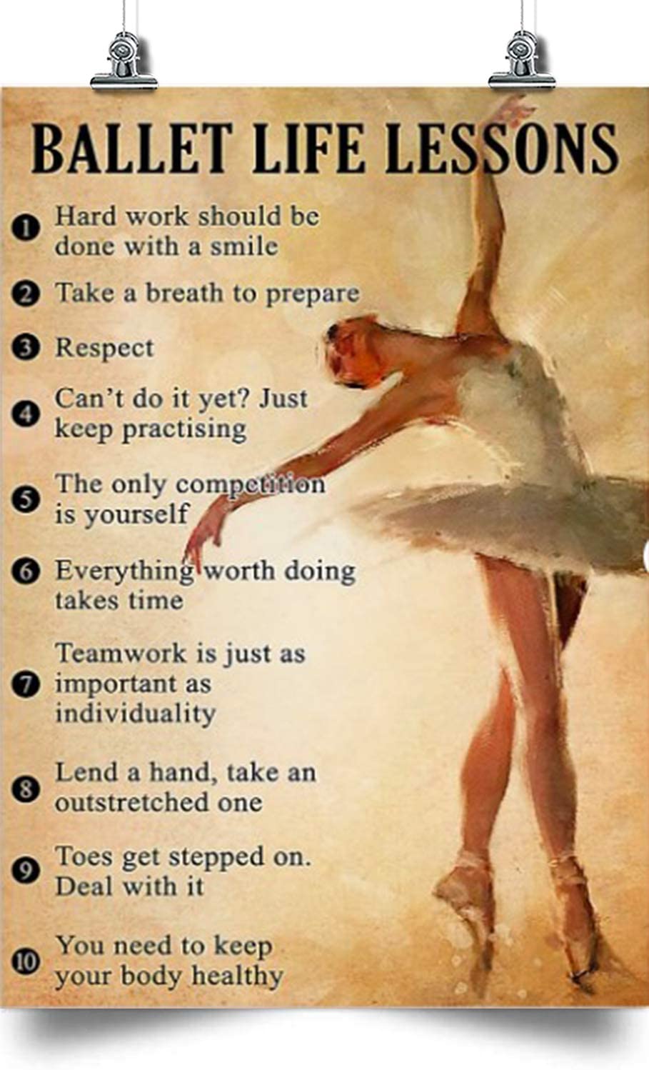 Ballet Vertical Poster-Ballet Life Lesson-Home Decoration Poster, Wall Poster, Home And Room Decoration, Gifts For Friends And Relatives, Souvenirs.