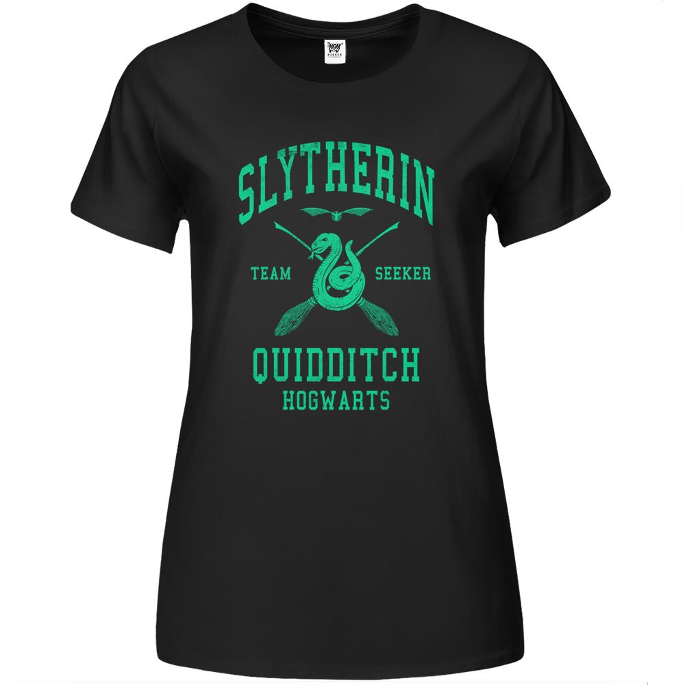 Deathly Hallows 2 Slytherin Quidditch Team Seeker Jersey Premium Womens T Shirts