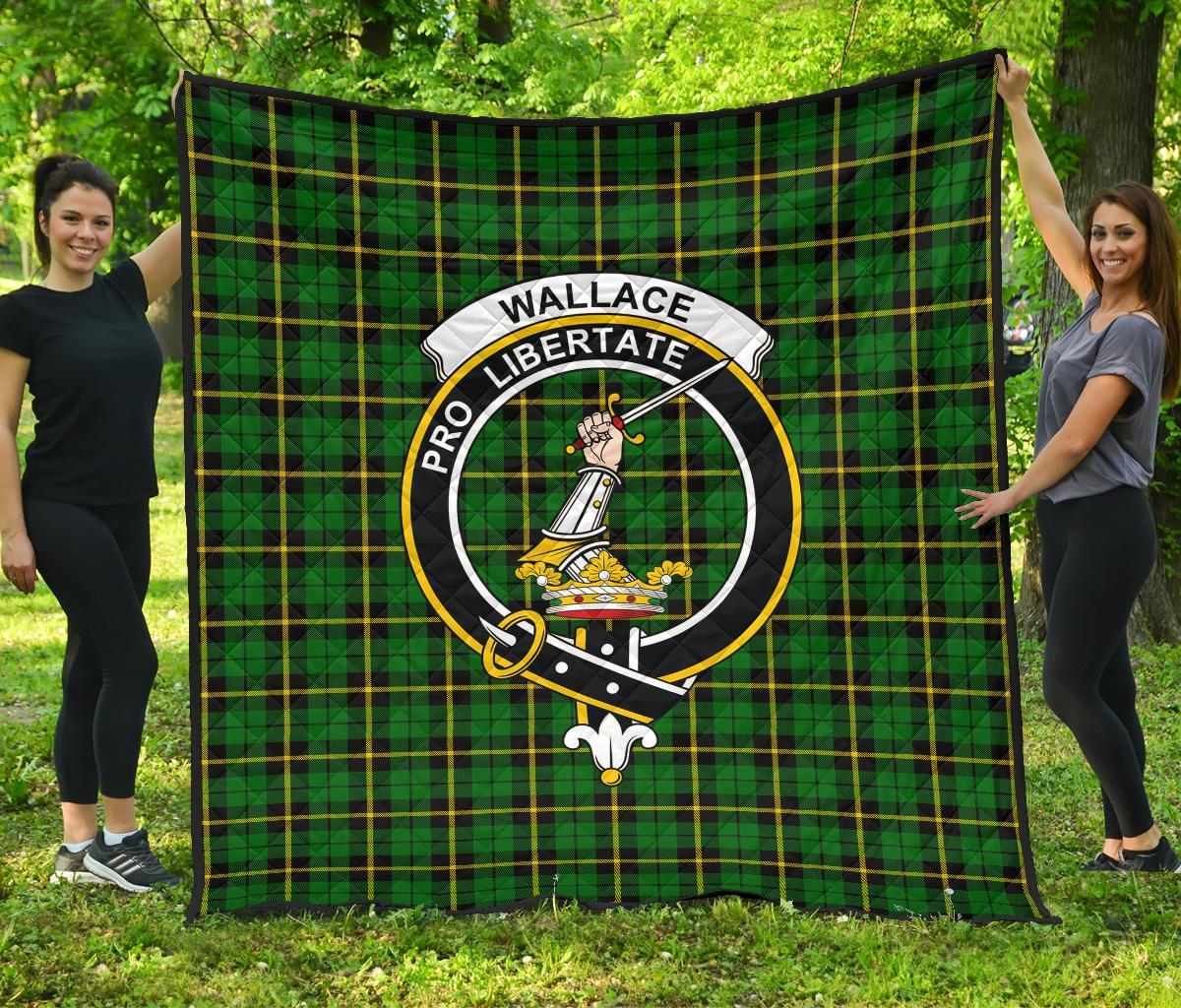 Wallace Hunting – Green Tartan Clan Badge Premium Quilt Th8 Home Decor – Quilt