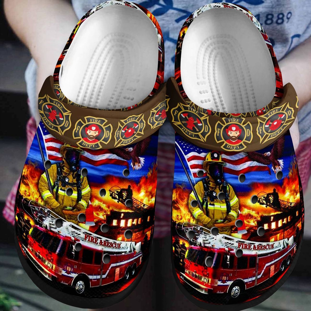 Firefighter Personalized Clog, Custom Name, Text, Color, Number Fashion Style For Women, Men, Kid, Print 3D Fire And Rescue