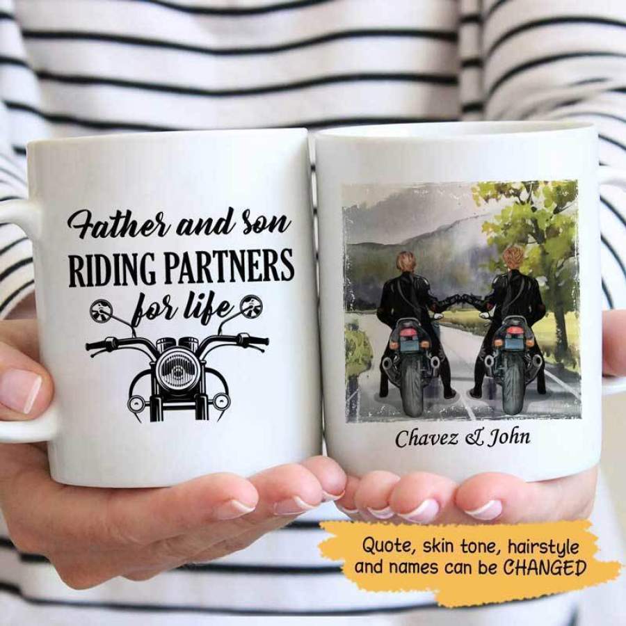 Dad And Son Biking Personalized Mug