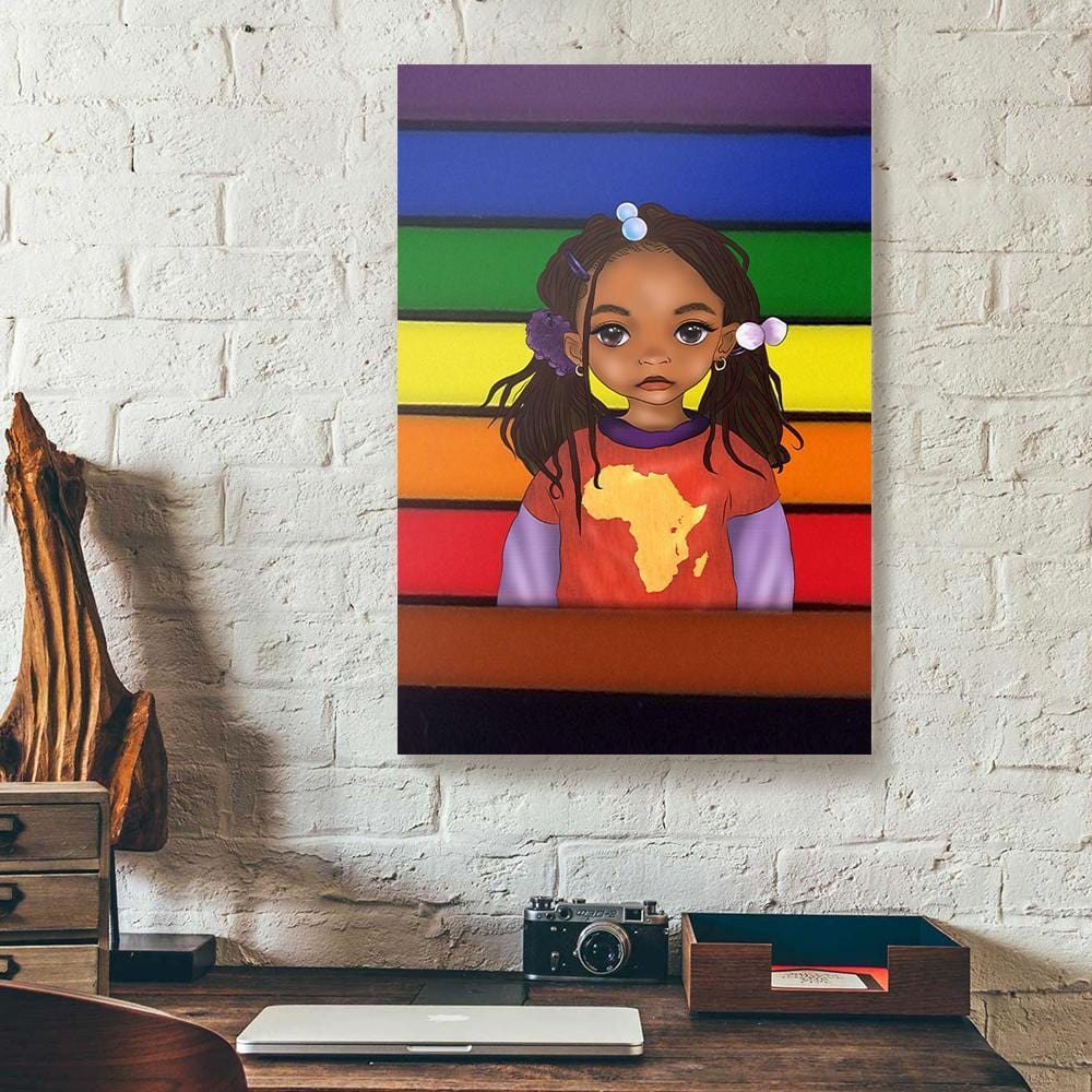 Best Canvas Prints Pride Be African Lovely Daughter Black Girl Art Vertical Canvas Wall Art Alluring Canvas Home Decoration