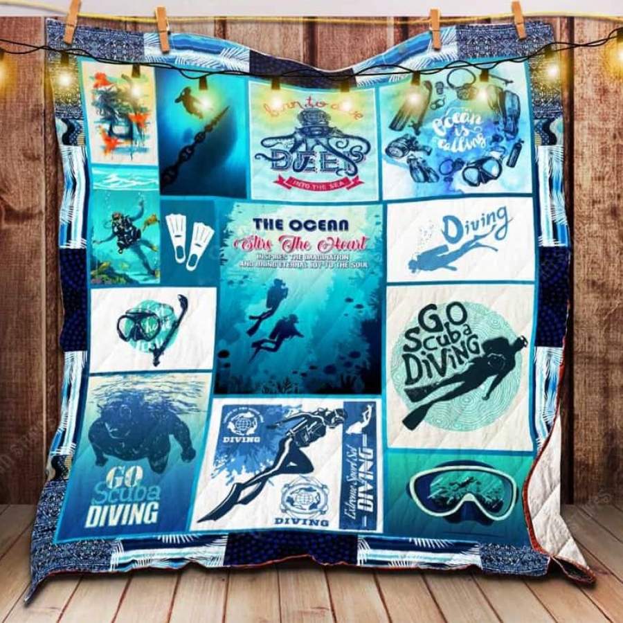 Wozoro Quilt Blanket Scuba Diving The Ocean The Heart Twin Queen King Size