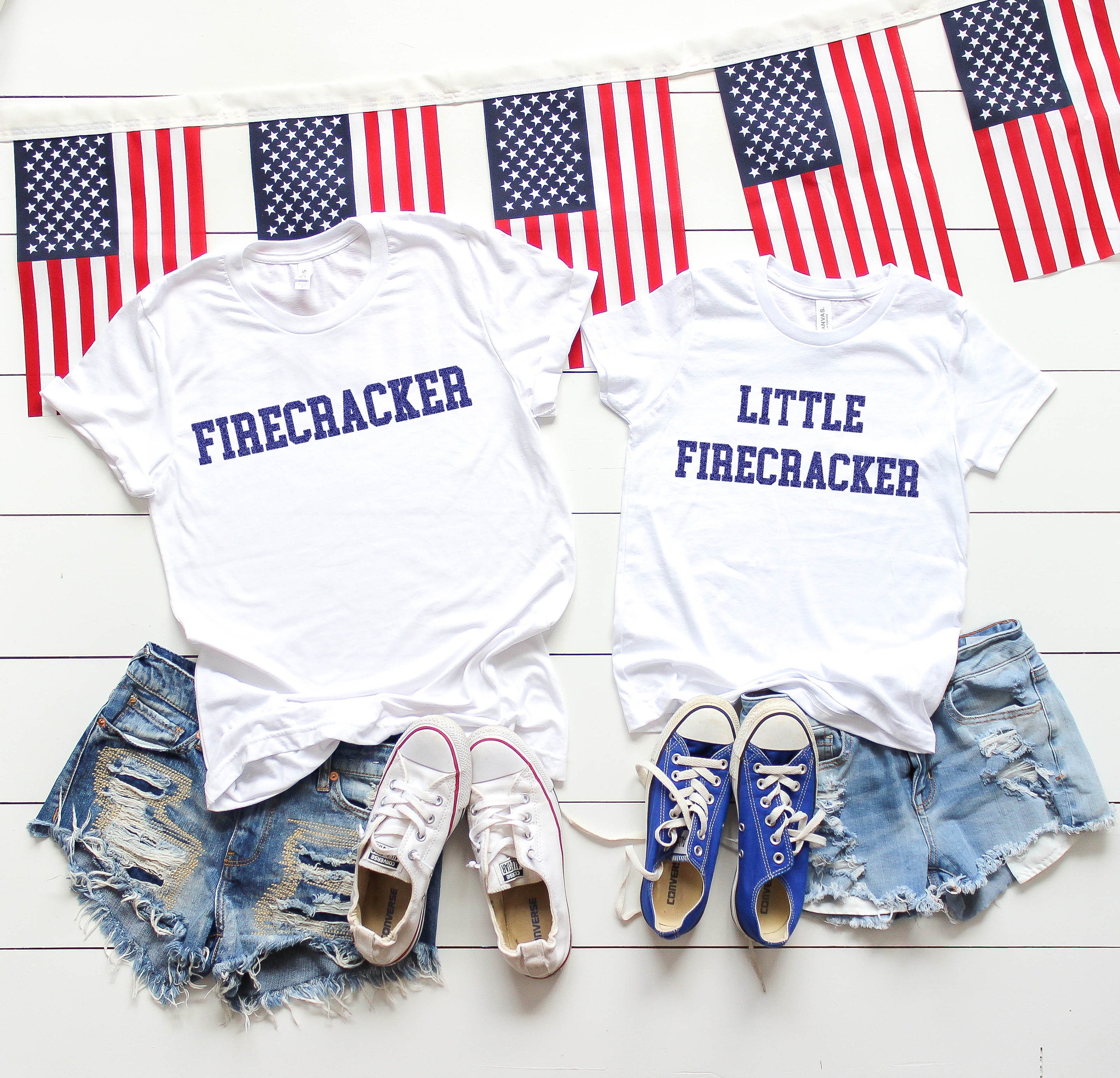 Firecracker Shirt, Glitter 4Th Of July Shirts, Red White And Cute Shirts, Fourth Of 4Th Matching Tees, Patriotic Mommy And Me Tees