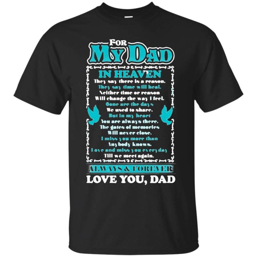 AGR Father s Day Papa T-shirts For My Dad In Heaven Always And Forever Love You Shirts Hoodies Sweatshirts