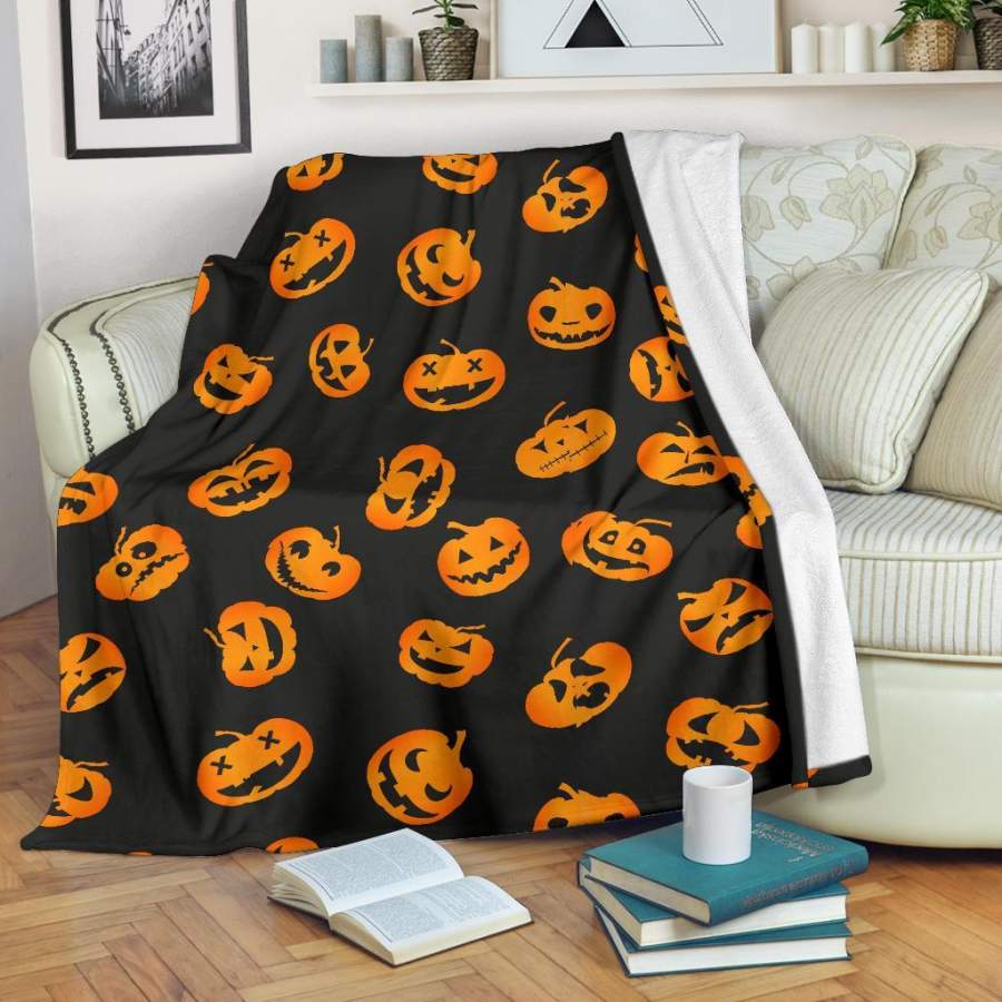 Pumpkin Halloween Pattern Print Blanket