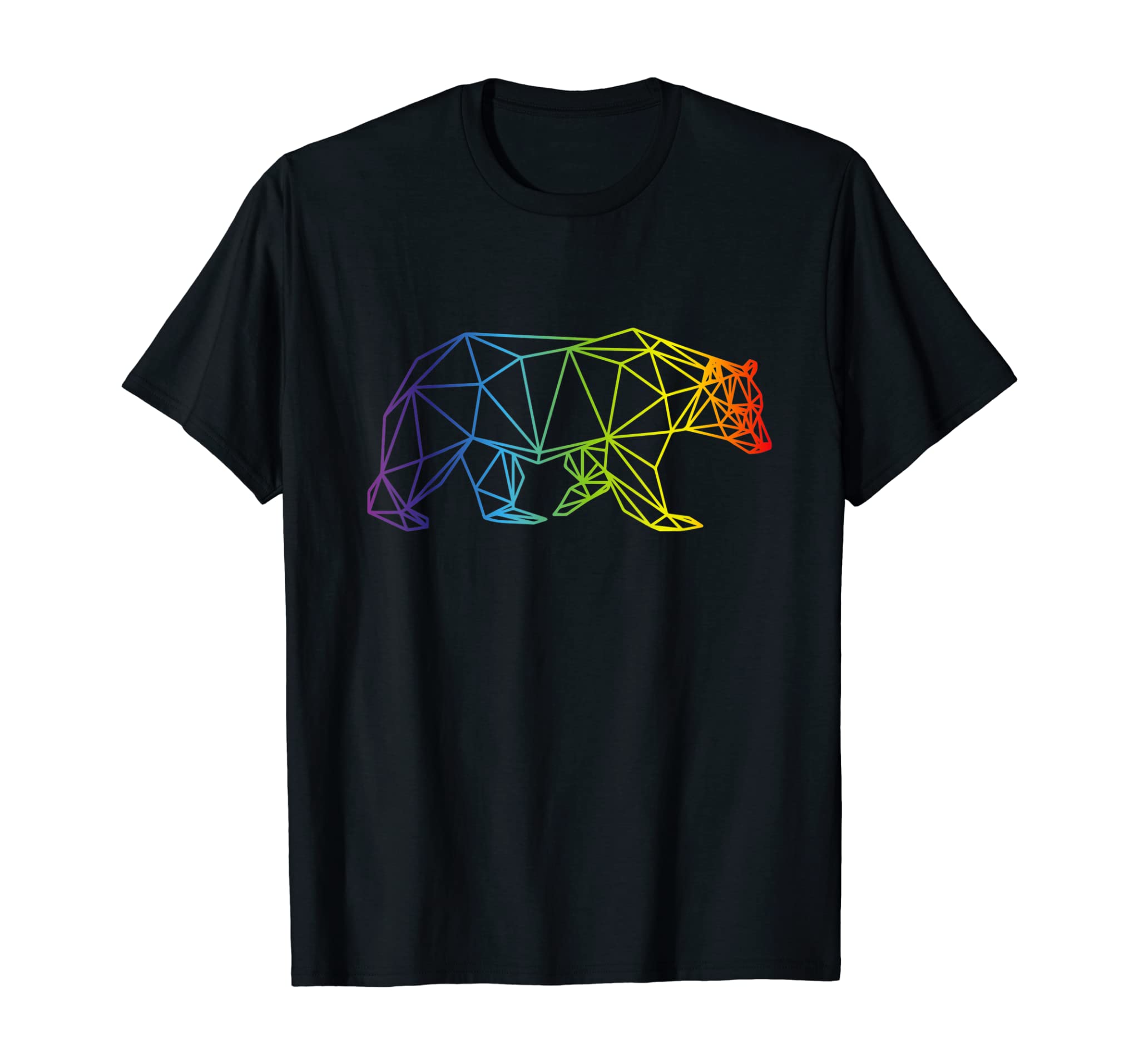 Geometric Bear Lgbt Rainbow Flag Gay T-Shirt