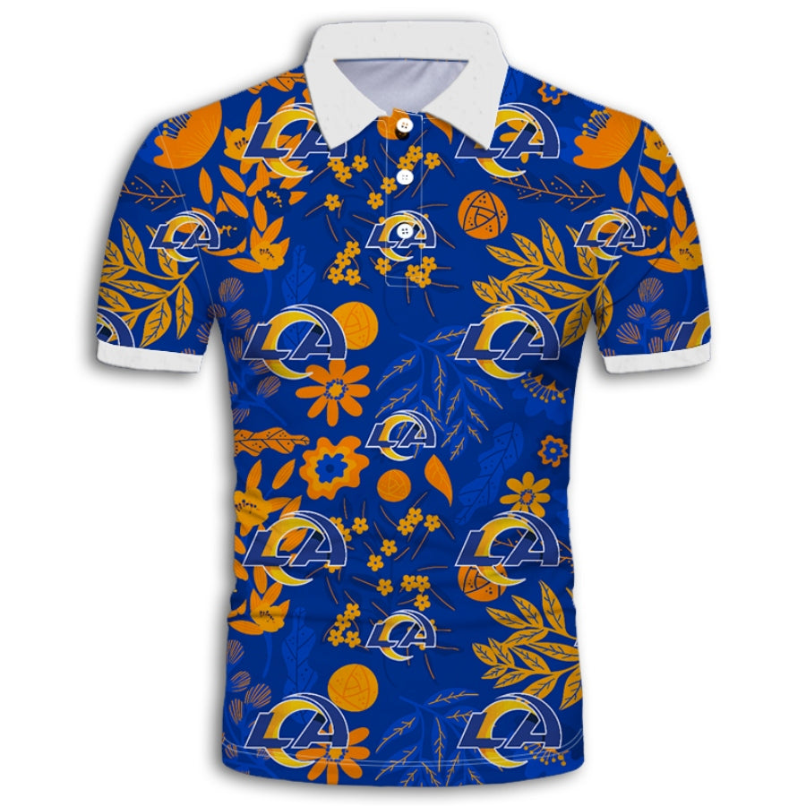 Los Angeles Rams Aloha Hawaii Polo Shirt Ha3796