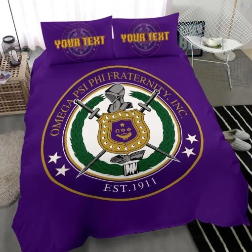 Black Greek – Omega Psi Phi Fraternity Royal Purple Personalised 3D Bedding Set