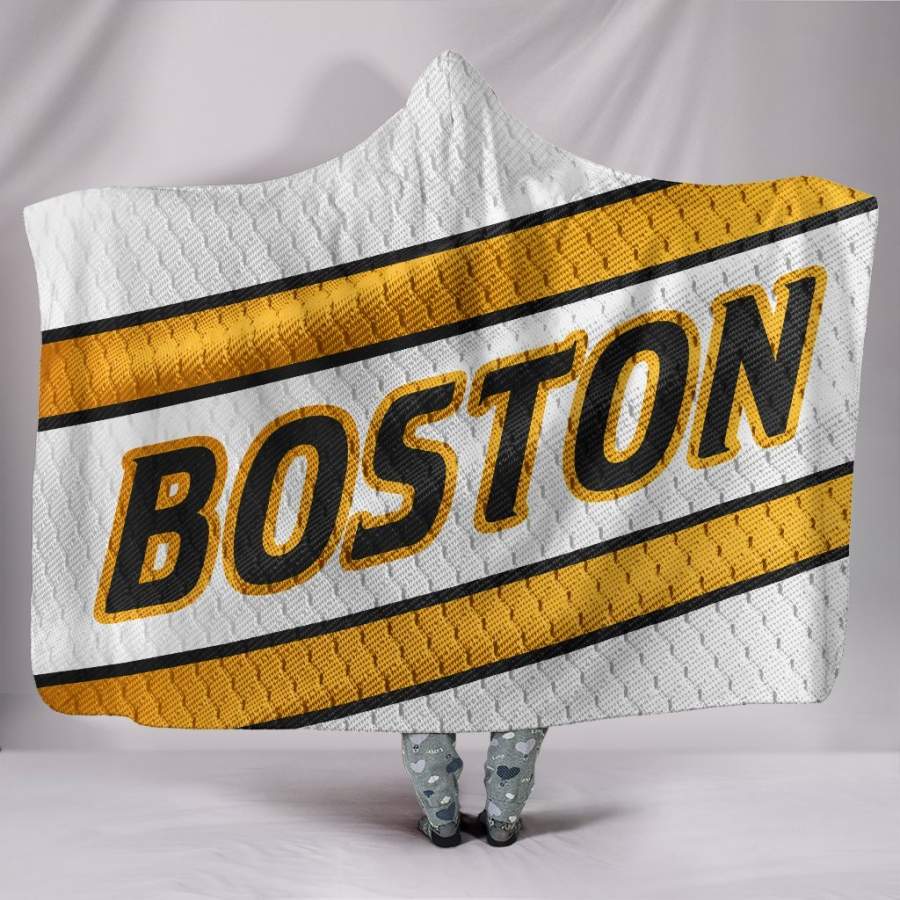 Boston Bruins Unofficial Hockey Jersey Hoodie Blanket