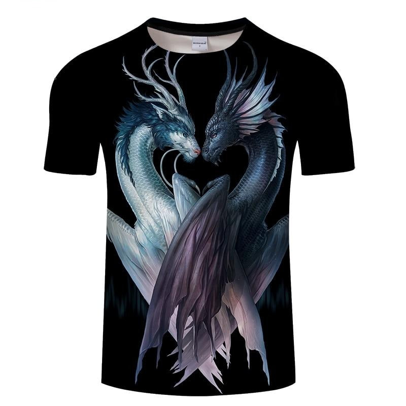 Yin & Yang Dragon Heart T-Shirt