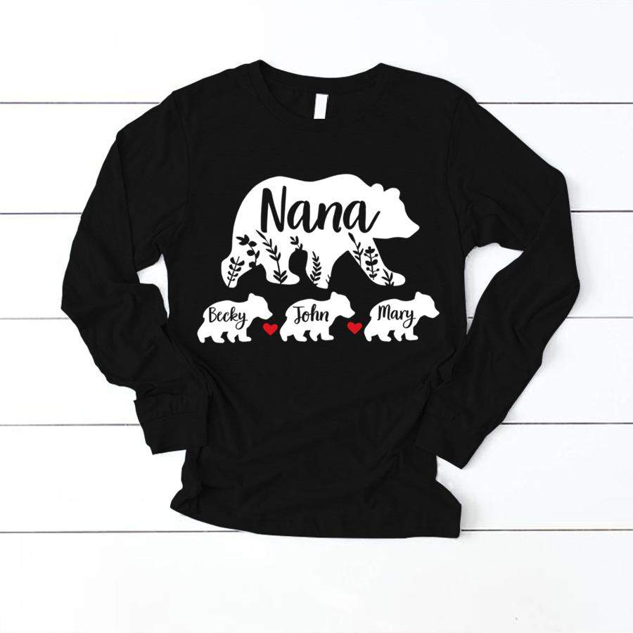 PERSONALIZED GRANDMA BEAR KIDS NAMES SHIRT