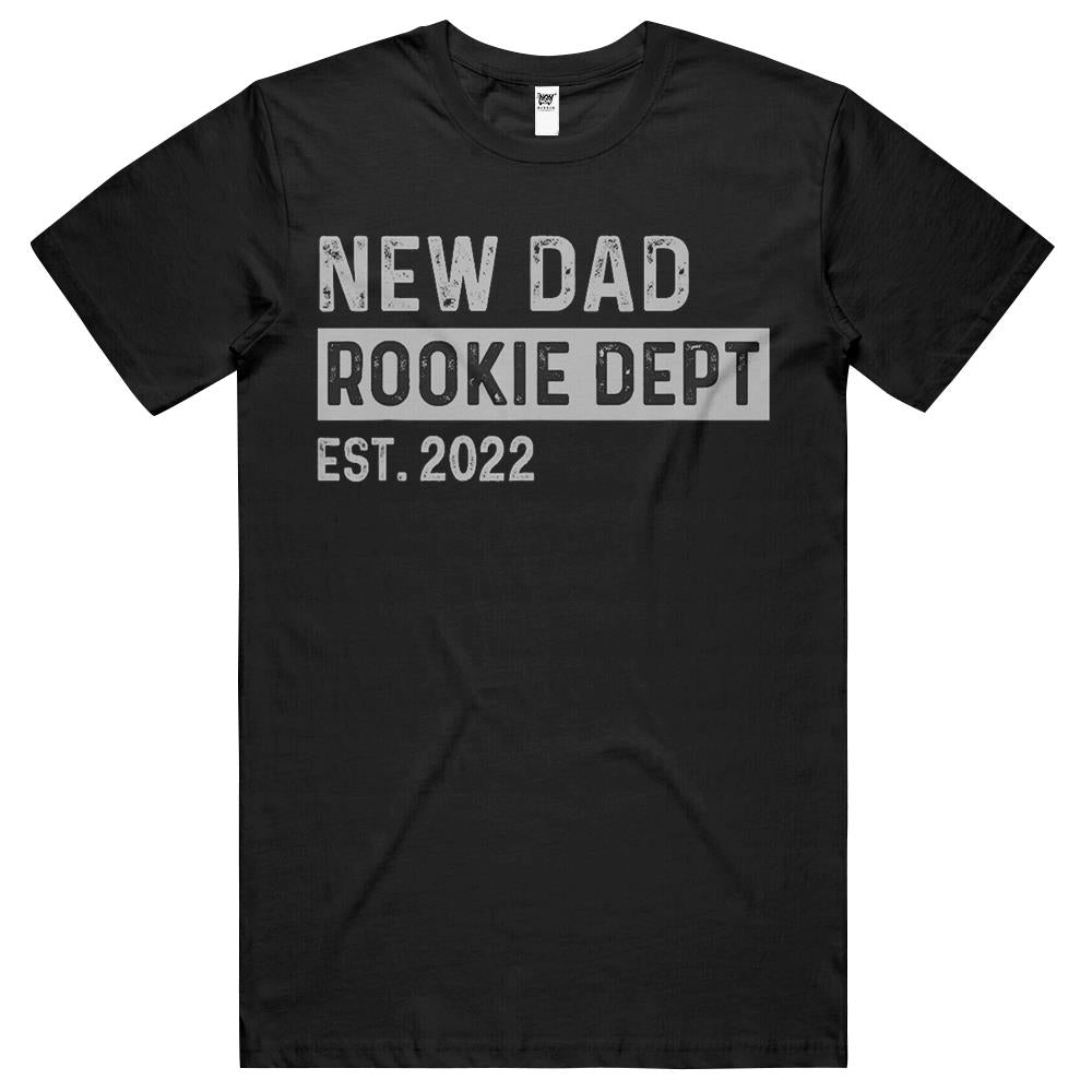 Mens New Dad Rookie Dept 2022 Soon To Be Dad Husband Funny Gift T Shirts