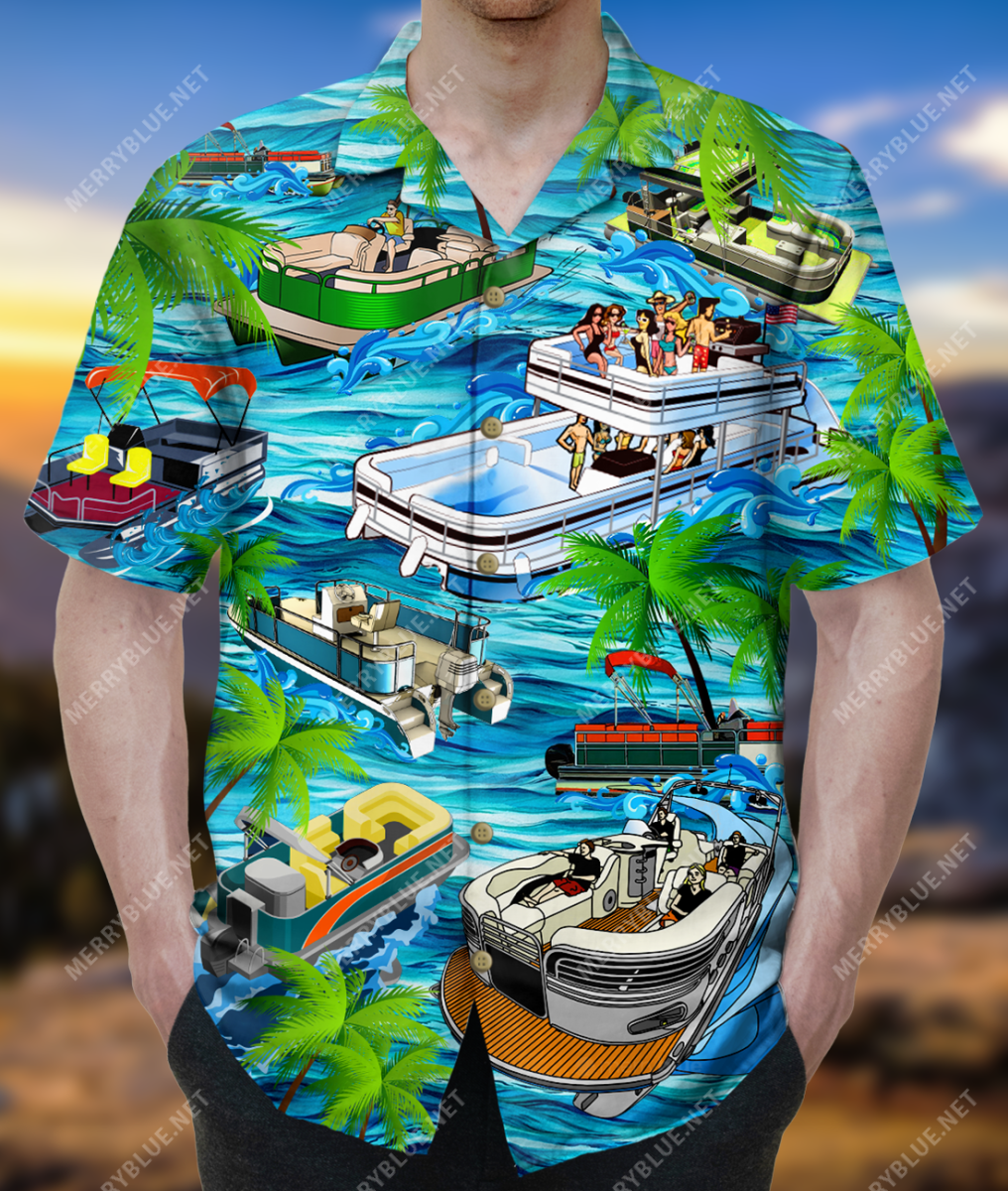 What Happens On The Pontoon Stays Unisex Hawaii Shirt Ha34151