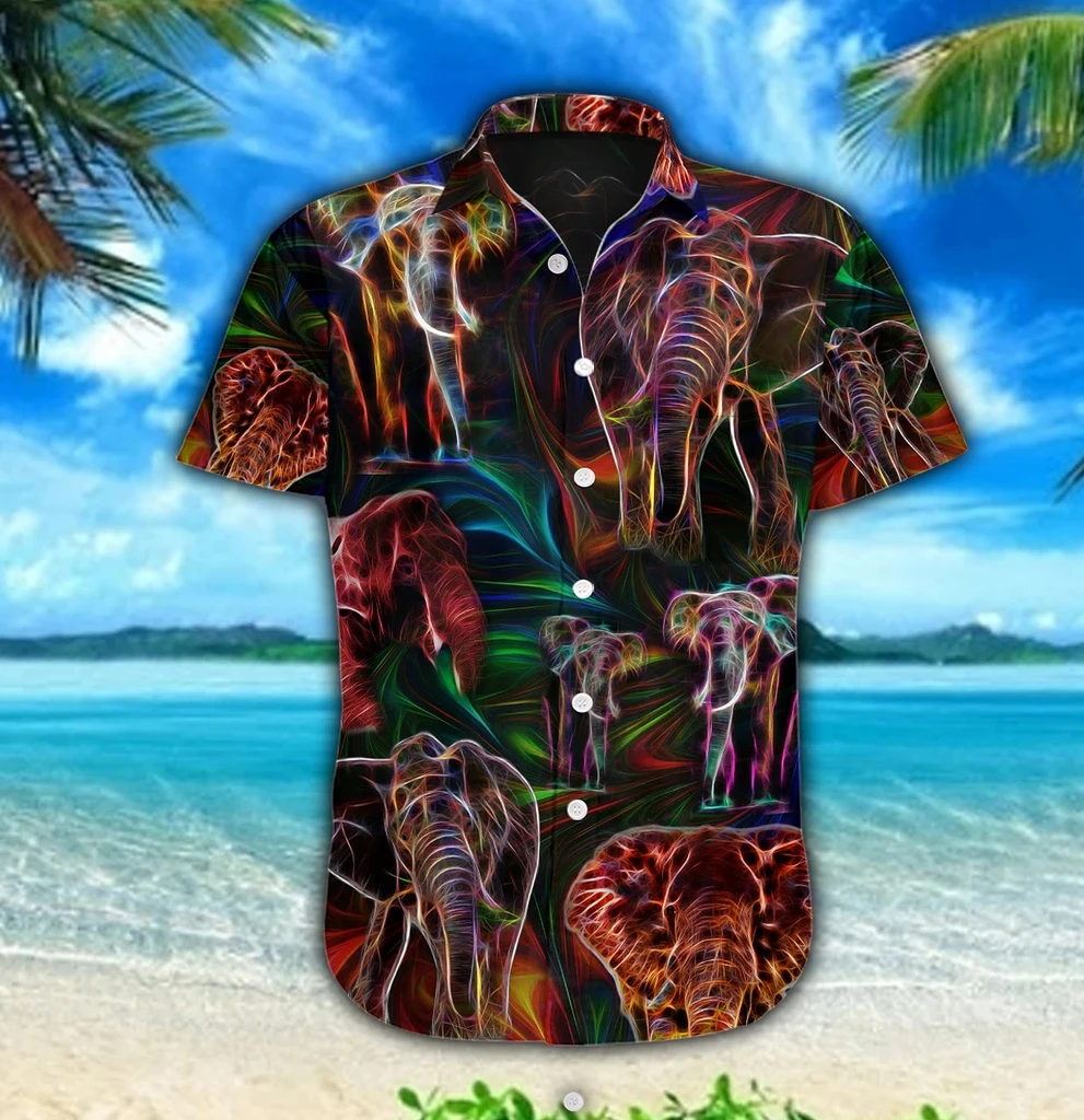 Magic Elephant Fantasy Print Polyester Hawaii Shirt Ha18723