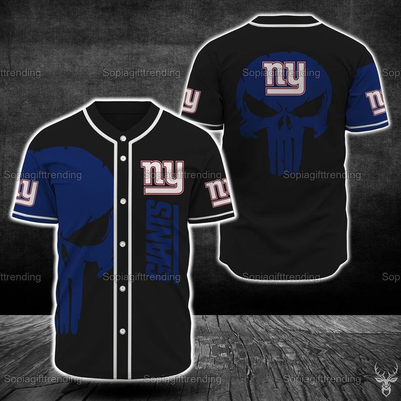 New York Giants Skull Baseball Shirt – Baseball Jersey Lf