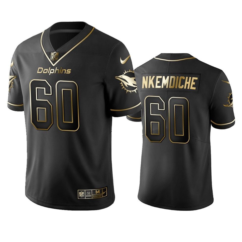 Dolphins Robert Nkemdiche Black Golden Edition Mens Jersey