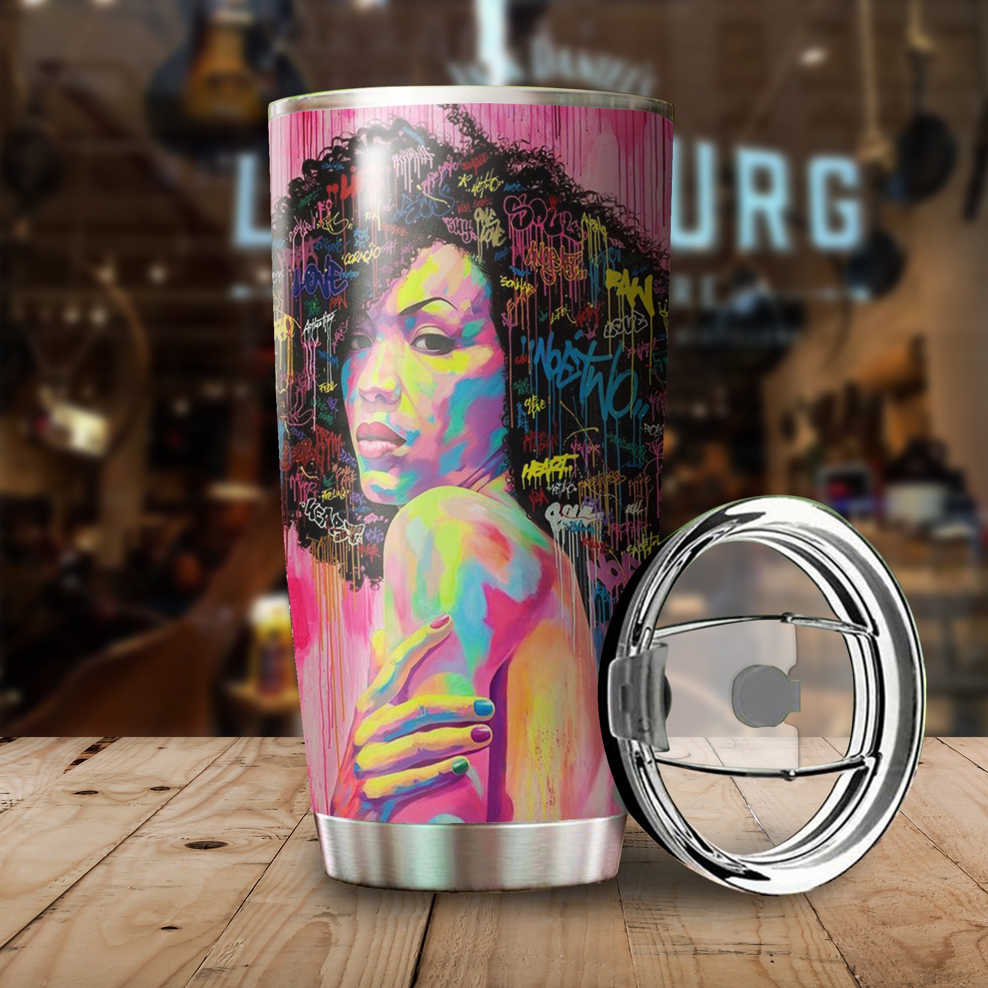 Black Girl With Beautiful Hair Stainless Steel Insulated Tumbler