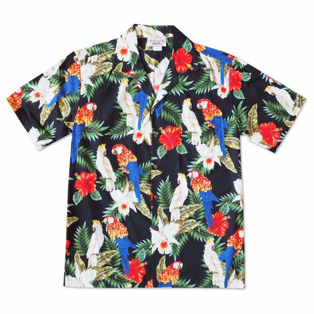 Feather Friends Black Hawaii Cotton Shirt Ha80868