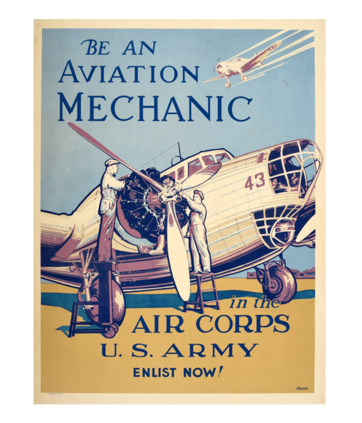 Aviation Mechanic Air Corps Us Army Wwii Military Plane, Original ...