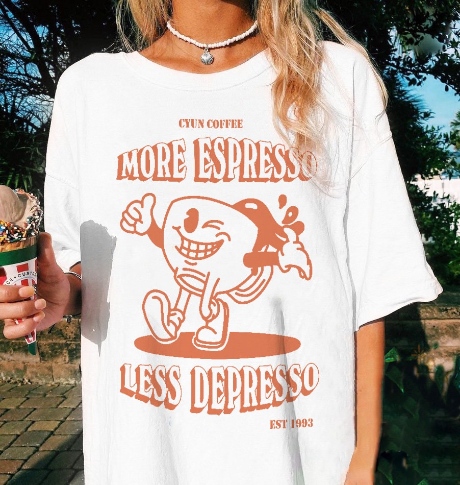 Retro Coffee Tshirt, More Espresso T-shirt, Vintage Style Graphic Tee, Oversized Trendy Tshirt, Coffee Lover tee, Funnt Quote Tee, Unisex