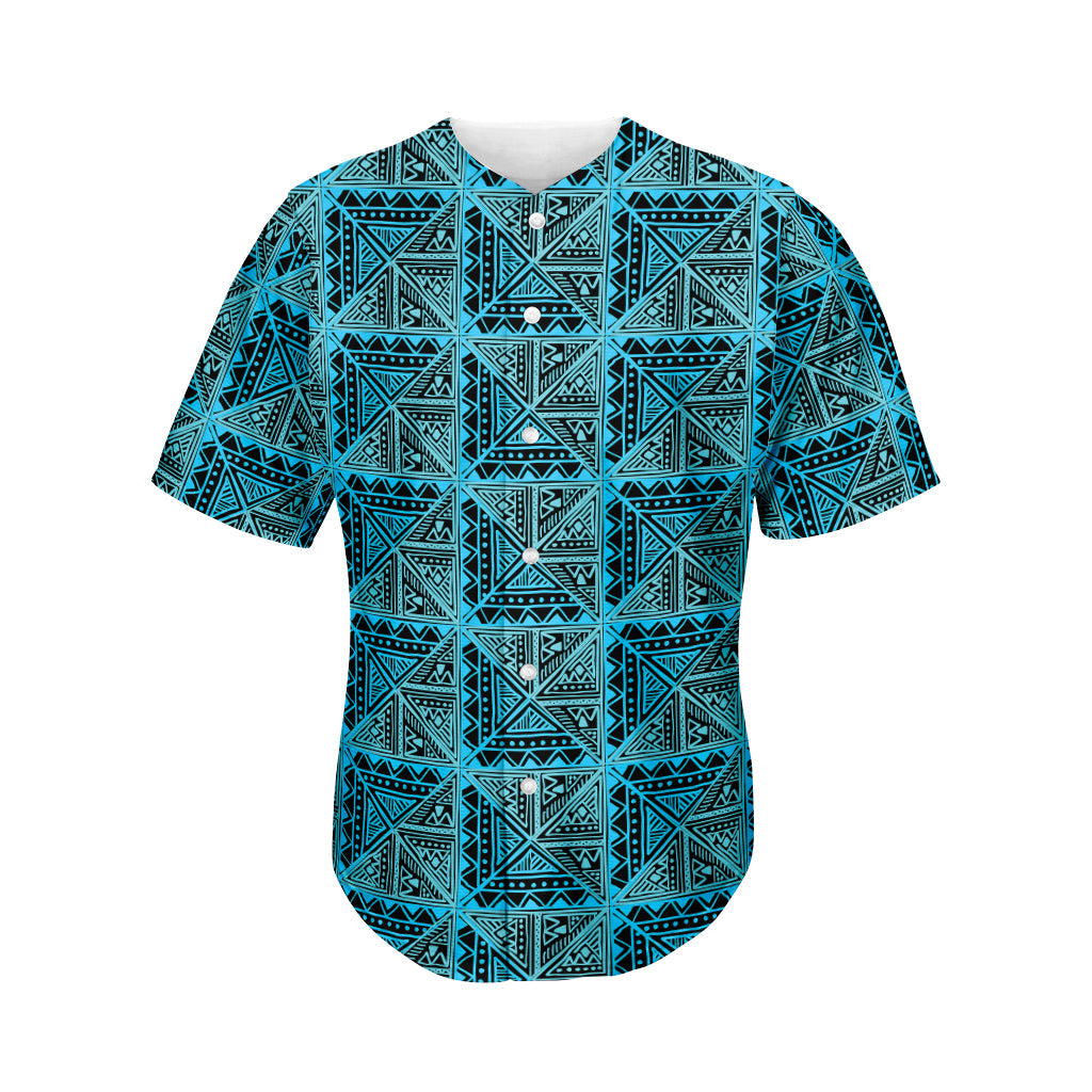 Turquoise African Ethnic Pattern Print Men’S Baseball Jersey 3D Print