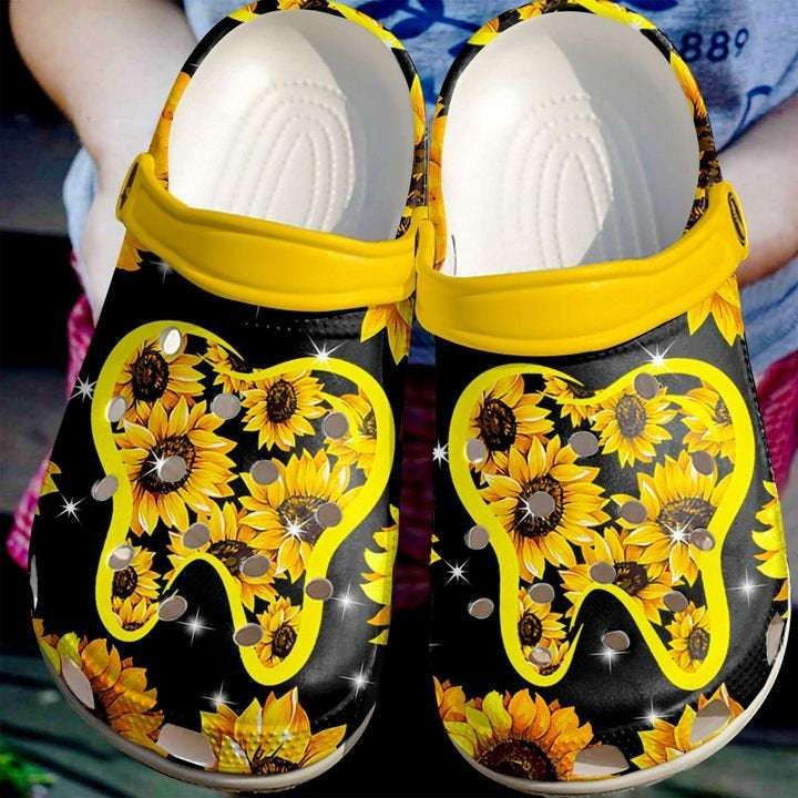 Dentist Sunflower Rubber clog Shoes Comfy Footwear