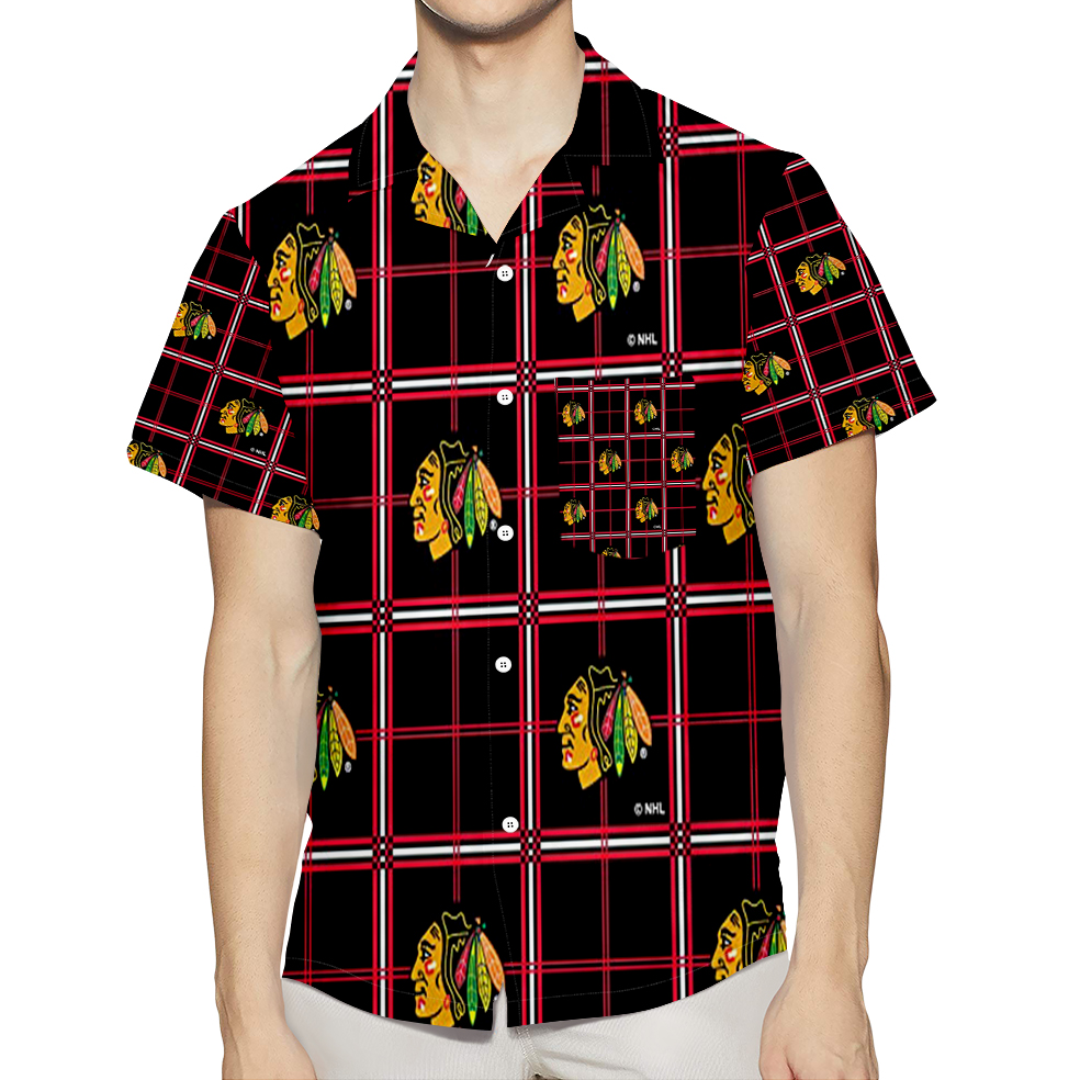 Chicago Blackhawks Symbol6 3D All Over Print Summer Beach Hawaiian Shirt With Pocket