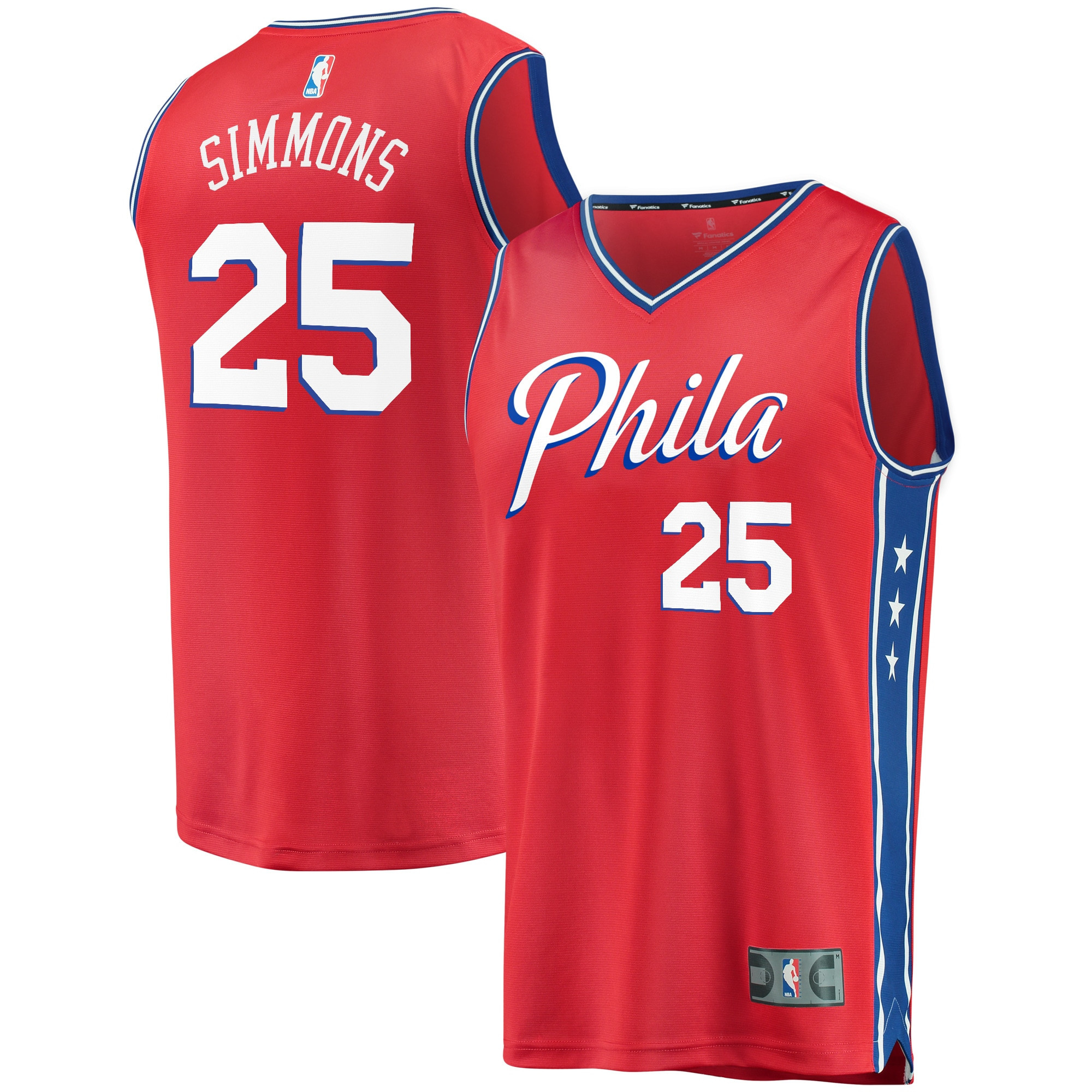 Ben Simmons Philadelphia 76ers Fanatics Branded Fast Break Replica Jersey – Statement Edition – Red NBA