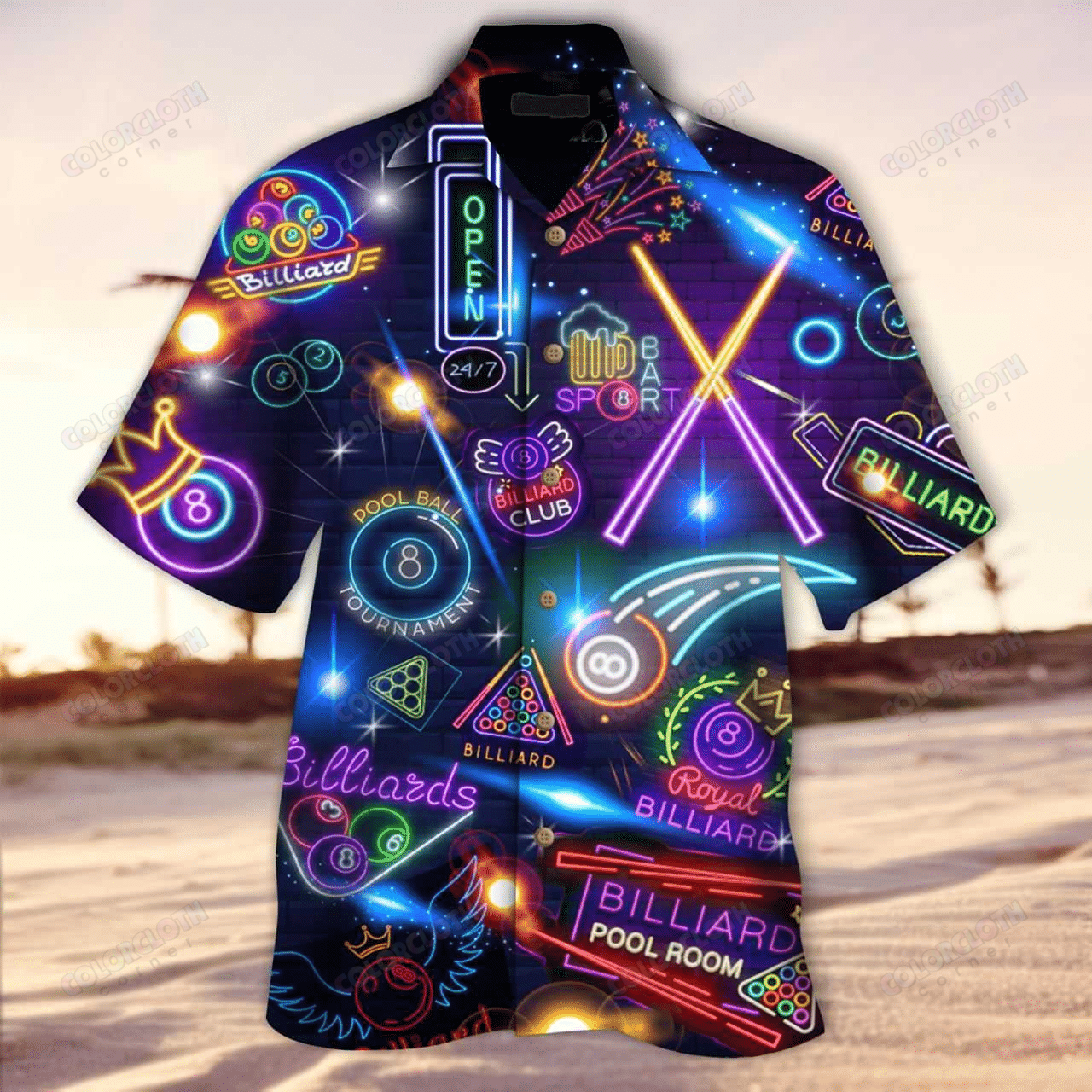 Billiards Neon Hawaiian Shirt Ha21473