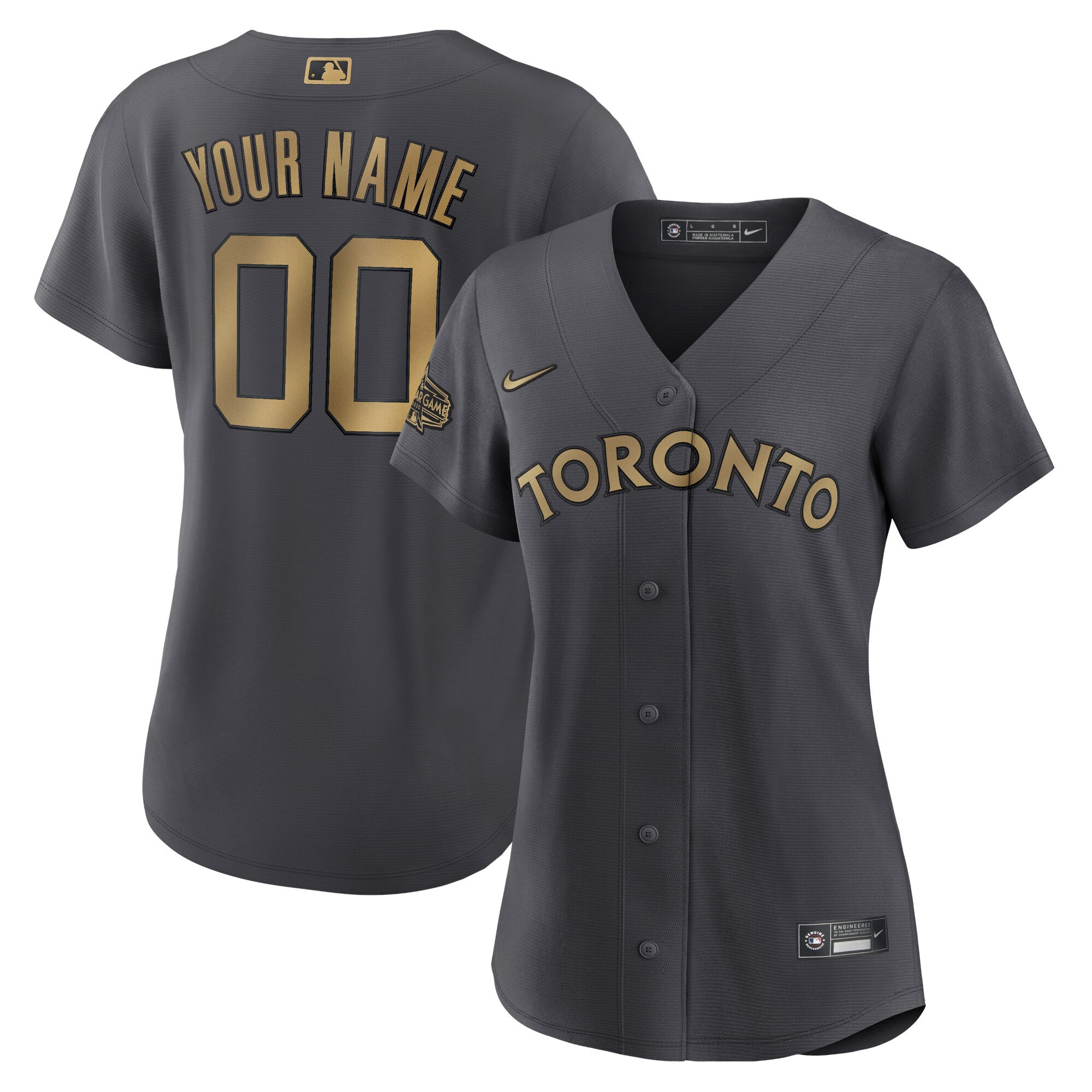 Toronto Blue Jays Womens 2022 MLB All-star Game Replica Custom Jersey – Charcoal Custom Jerseys MLB