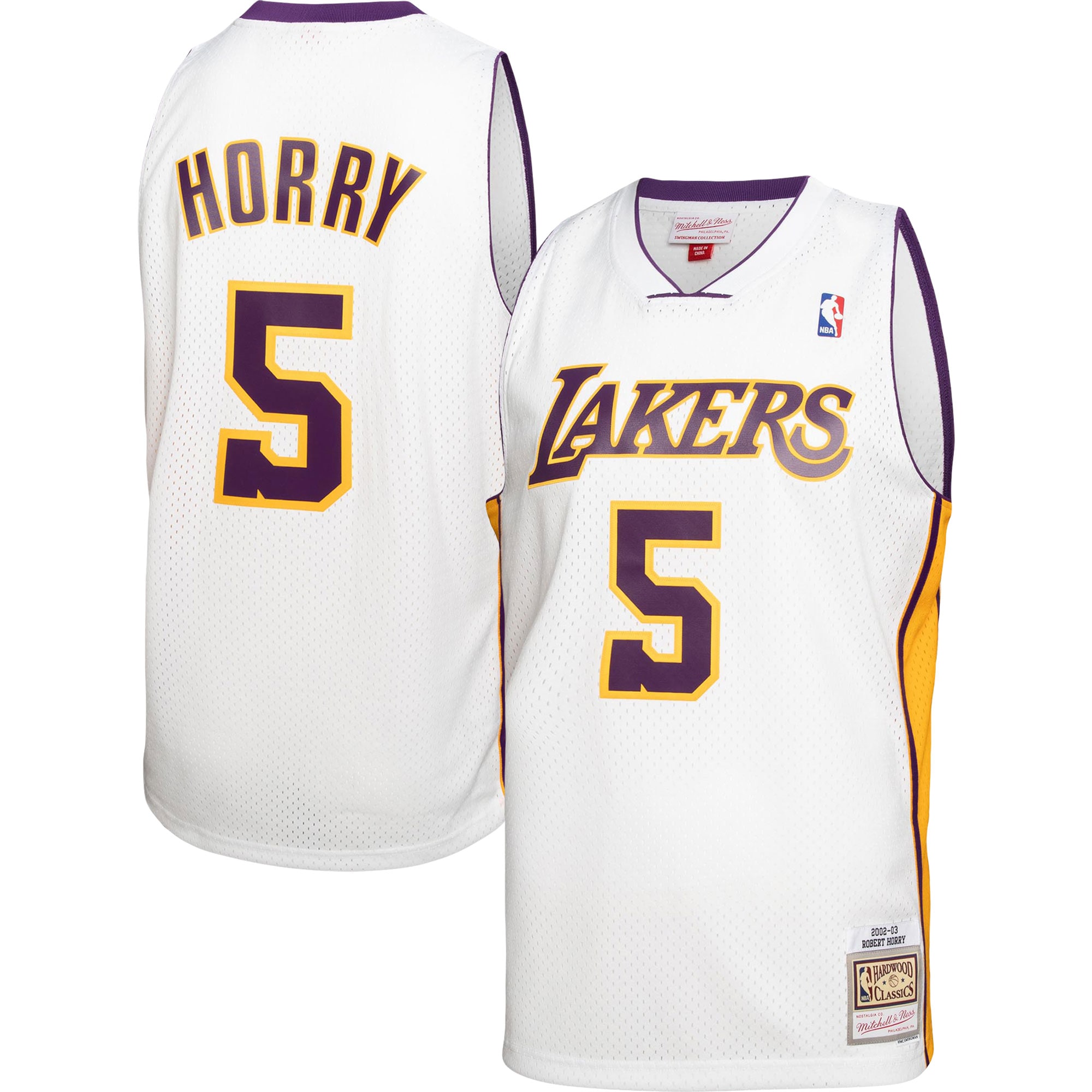 Robert Horry Los Angeles Lakers Mitchell & Ness 2001/02 Hardwood Classics Swingman Jersey – White