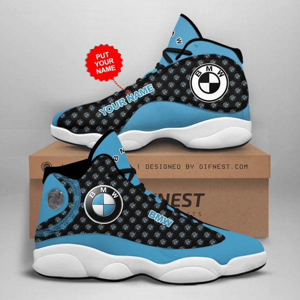 Blue And Black Themed Bmw Logo Design Personalized Air Jordan 13 Printing Shoes Sneaker