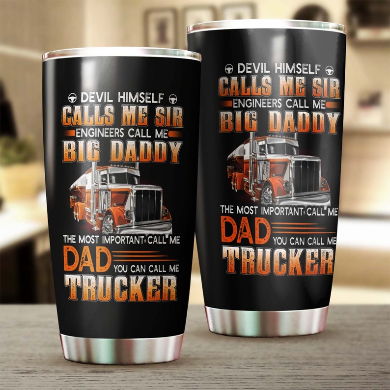 Trucker Dad Devils Call Me Sir Tumbler-Birthday Gift Christmas Gift Father’S Day Gift For Basketball Dad