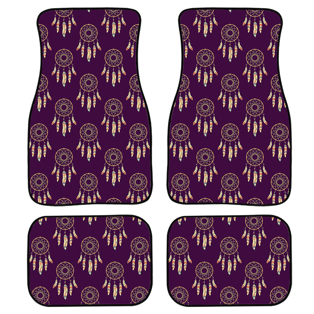 Purple Boho Dream Catcher Pattern Print Front And Back Car Floor Mats, Front Car Mat