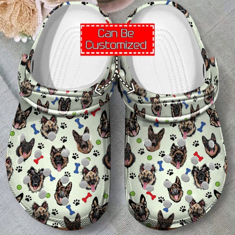 German Shepherds Pattern clog Shoes Animal Print