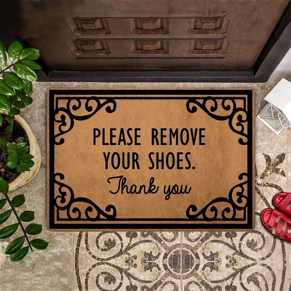 Please Remove Your Shoes Doormat Thank You Entrance Floor Mat Outdoor Entrance Mat