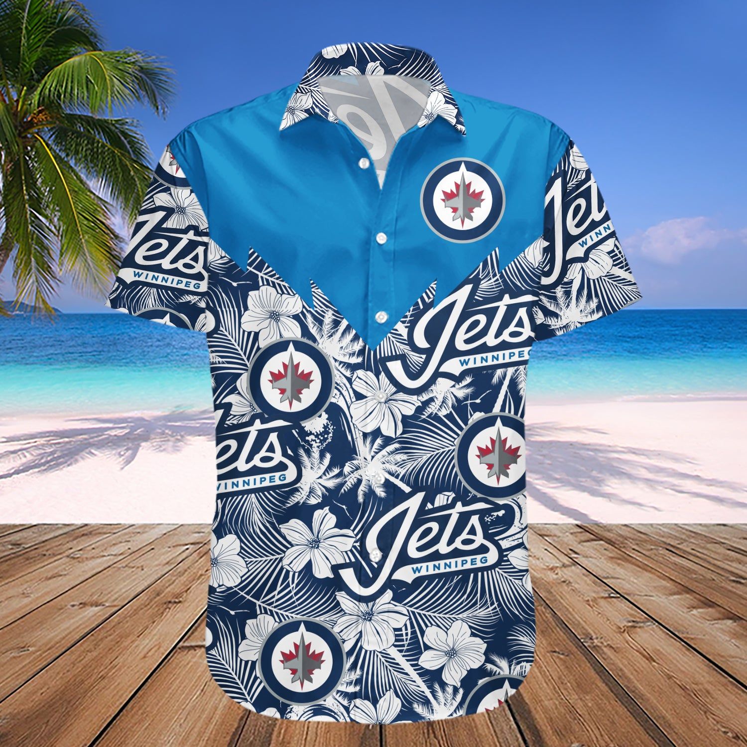 Winnipeg Jets Hawaii Shirt Set Tropical Seamless- Nhl