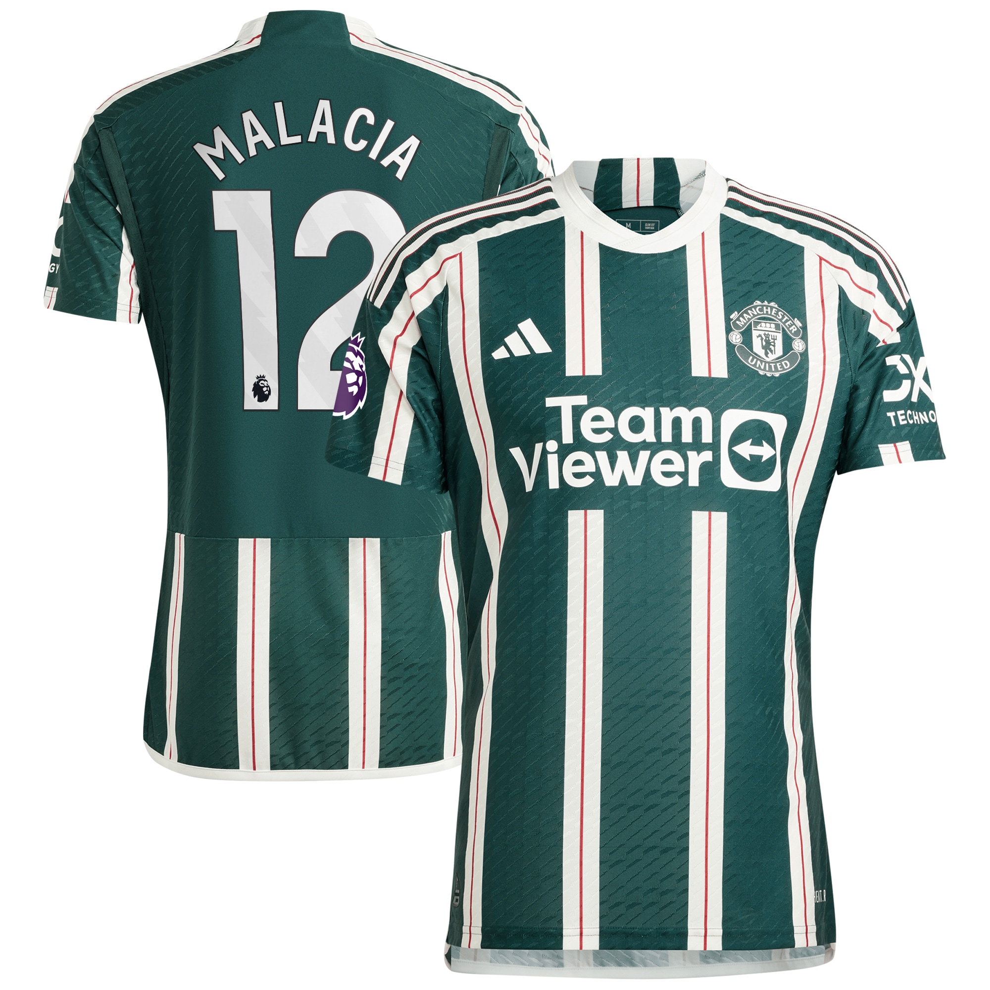 Tyrell Malacia Manchester United 2023/24 Away Authentic Player Jersey – Green