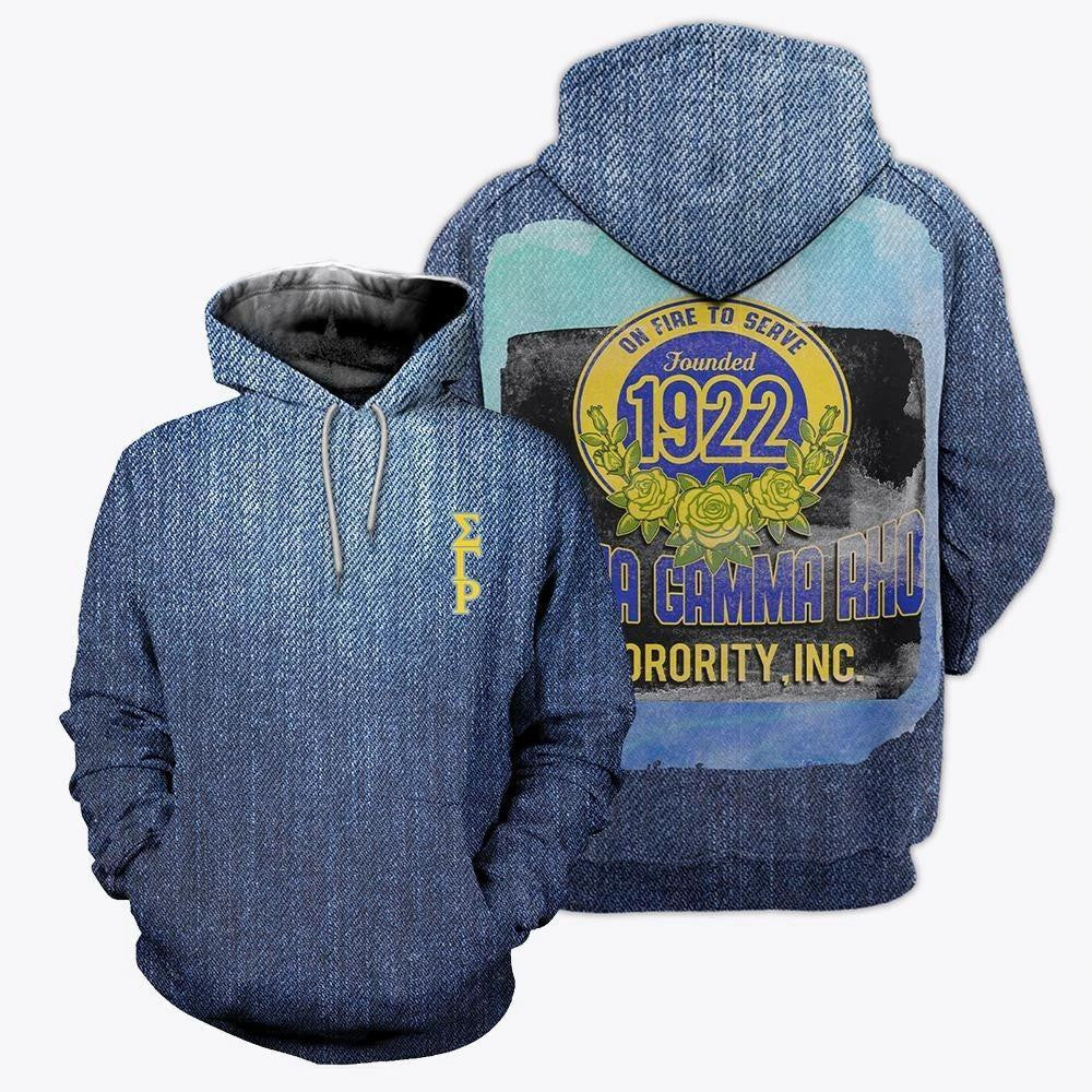 Sorority Hoodie – Jeans On Fire To Serve Sigma Gamma Rho Hoodie