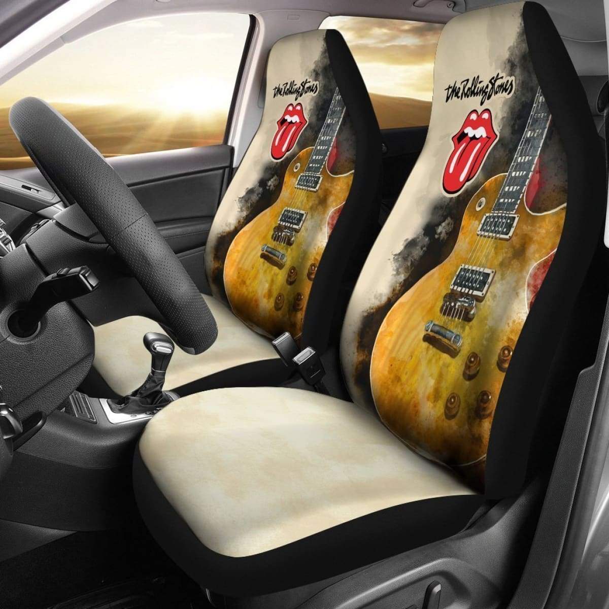 The Rolling Stones Car Seat Covers Guitar Rock Band Fan Universal Fit 194801